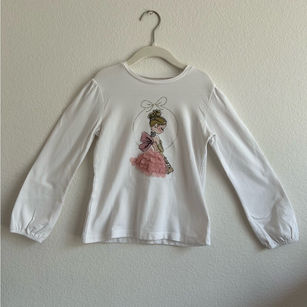 Enchanting White Fairy Long Sleeve Tee for Kids